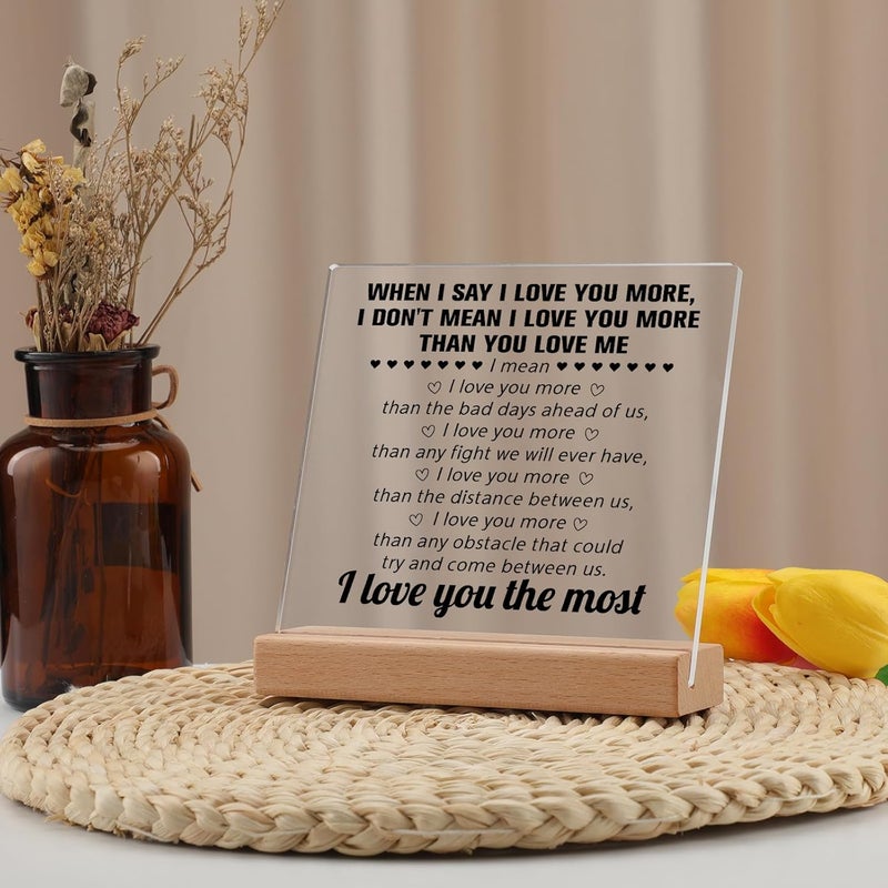 Funnli Gifts for Him Her Wife Husband Acrylic Plaque, Birthday Valentines Day Anniversary Wedding Gifts for Boyfriend Girlfriend, I Love You Romantic Gift for Couple Keepsake - Image 5